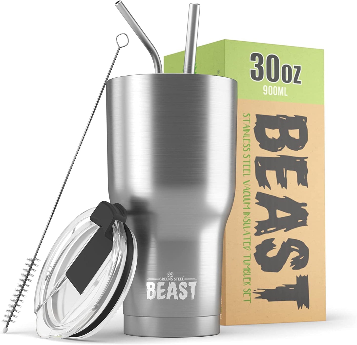 Beast 50 oz Tumbler Stainless Steel Vacuum Insulated Coffee Ice Cup Double Wall Travel Flask (Arctic White)