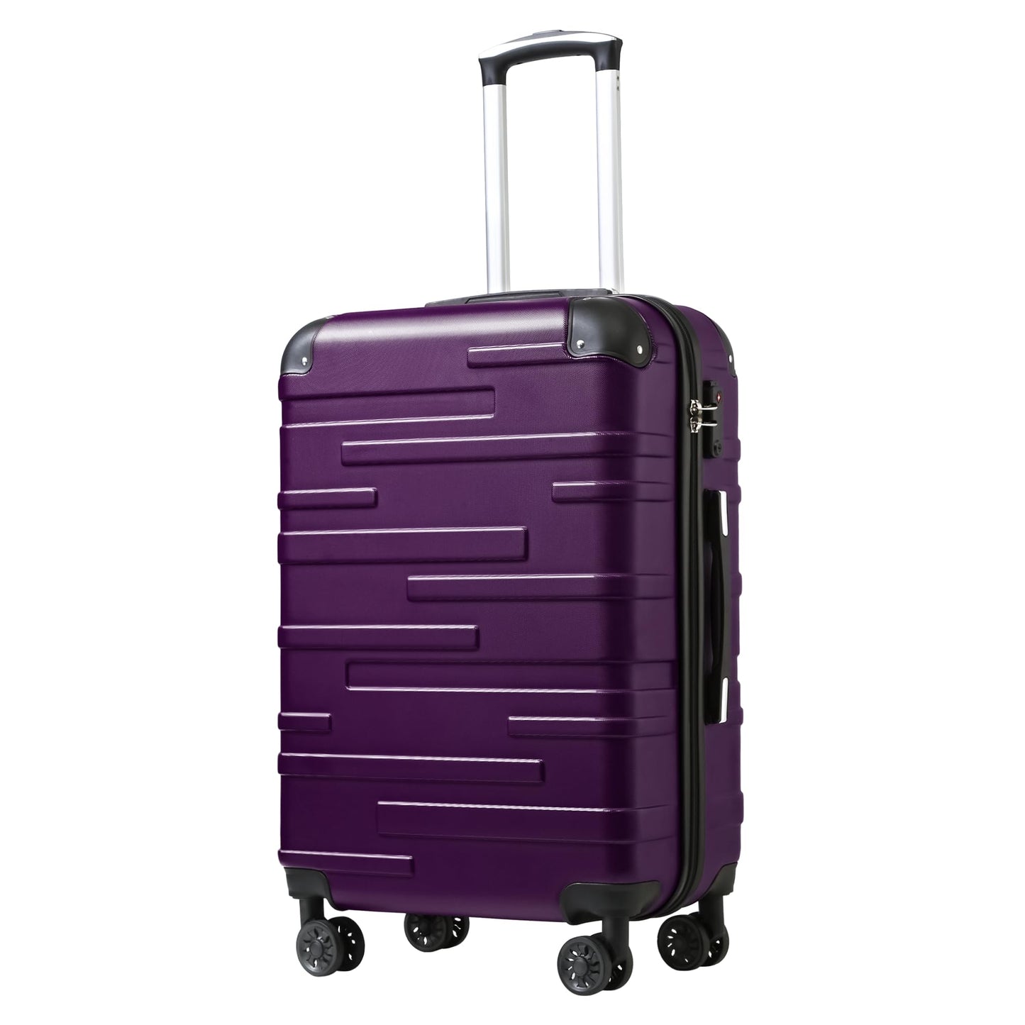 Coolife Luggage Expandable(only 28") Suitcase 3 Piece Set with TSA Lock Spinner 20in24in28in (lake blue)