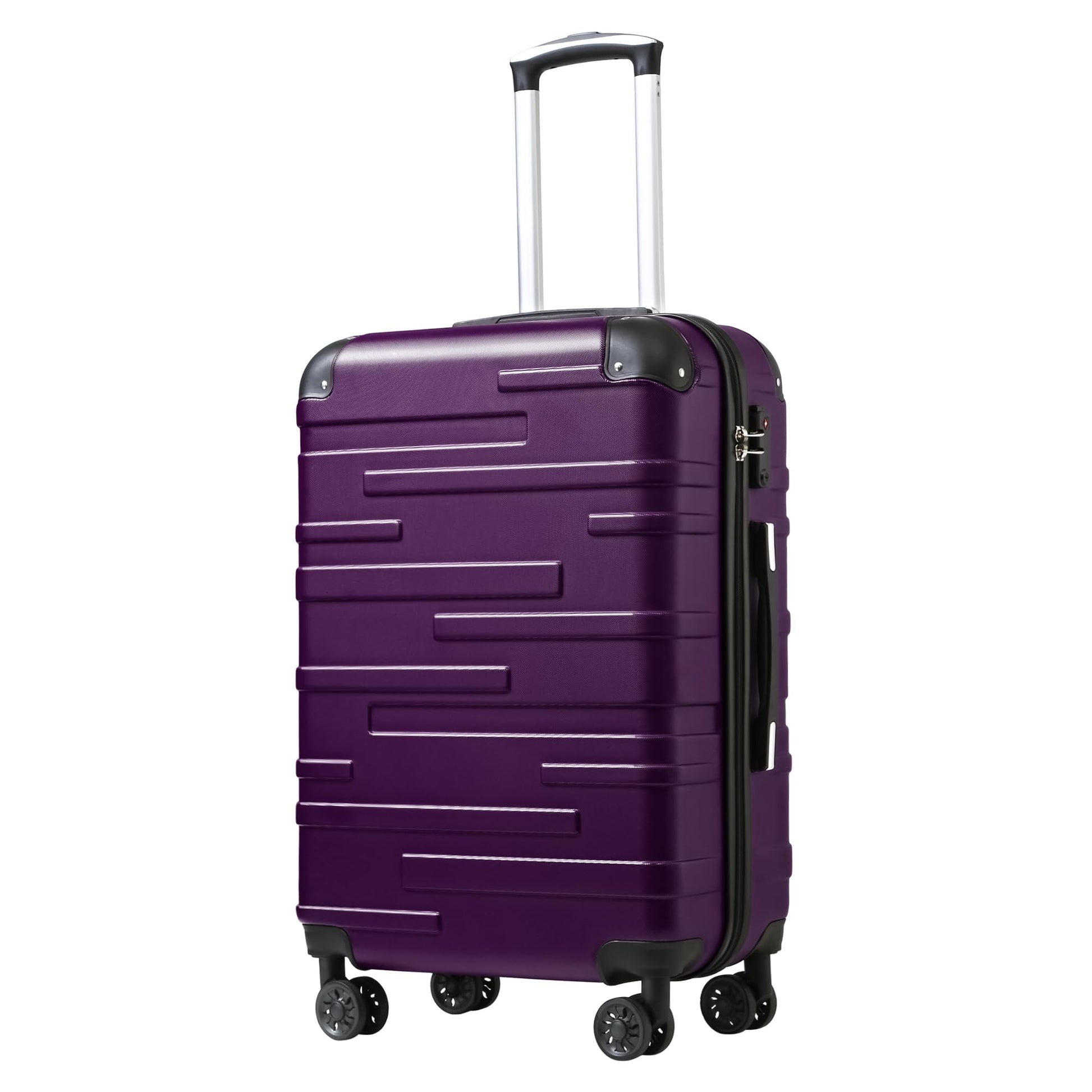 Coolife Luggage Expandable(only 28") Suitcase 3 Piece Set with TSA Lock Spinner 20in24in28in (lake blue)