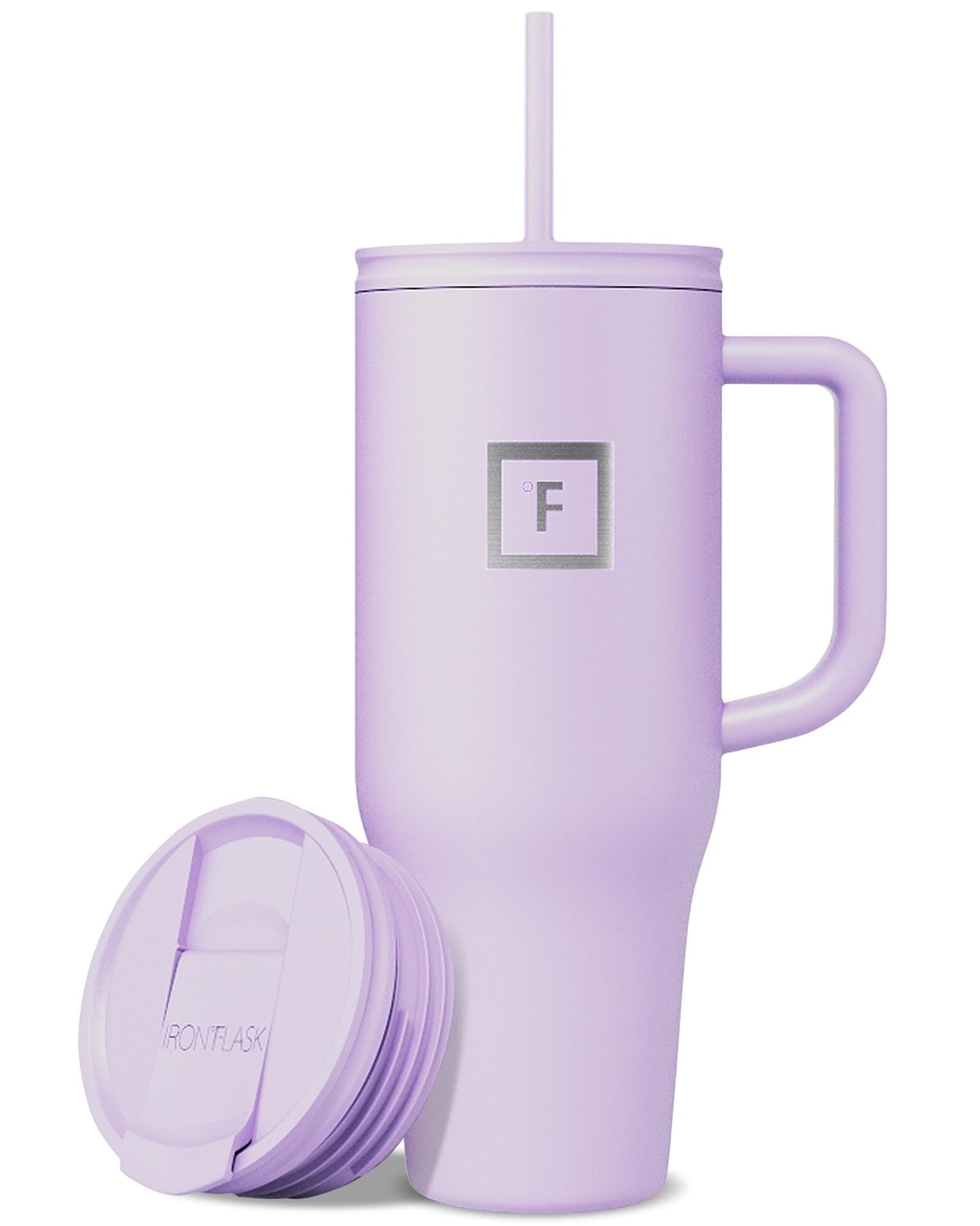 IRON °FLASK Co-Pilot Insulated Mug w/Straw & Flip Cap Lids - Cup Holder Bottle for Hot, Cold Drink - Leak-Proof - Water, Coffee Portable Travel Mug - Aurora, 32 Oz