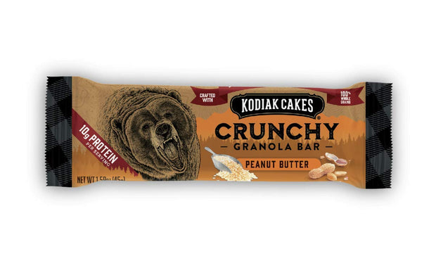 Kodiak Cakes Protein Crunchy Granola Bar, Peanut Butter, (Pack of 4 Boxes)