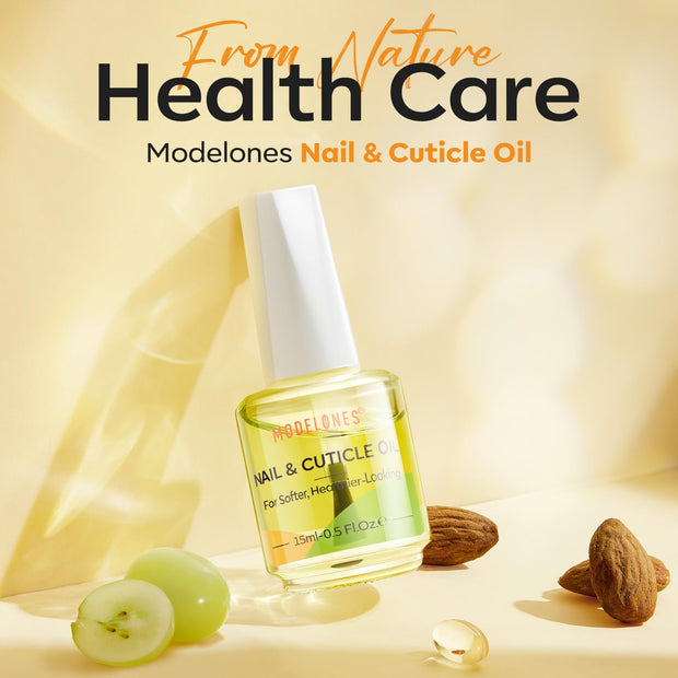 modelones Cuticle Oil for Nails, Natural Nail Oil for Growth and Strength Damaged Nails Vitamin E Revitalizing Essential Nail Oils Cuticle Care 15ml