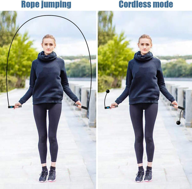 Jump Rope, Digital Weighted Handle Workout Jumping Rope with Calorie Counter for Training Fitness, Adjustable Exercise Speed Skipping Rope for Men, Women, Kids, Girls