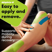 Waterproof Kinesiology Tape - 3 Rolls - Knee Support & Muscle Pain Relief - 16.4 ft Uncut Sports Kinetic Tape for Joint Stability - 50 Instructional Videos