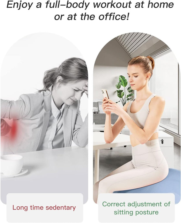 YOTTOY Anti-Burst Exercise Ball for Working Out, Yoga & Pregnancy, Extra Thick Workout Ball for Physical Therapy & Fitness