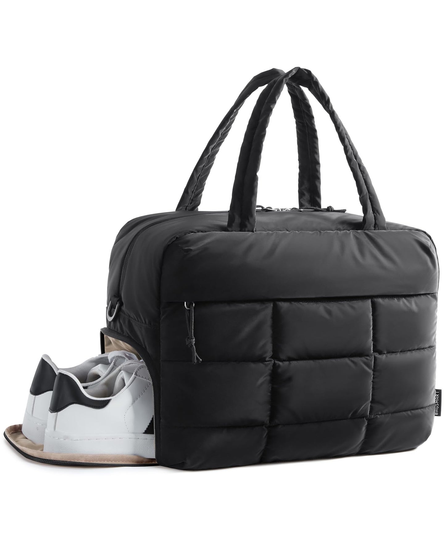 BAGSMART Gym Bag for Women, 23L Carry on Travel Duffle Bag, Water-resistant Weekender with Shoe Compartment, Camel