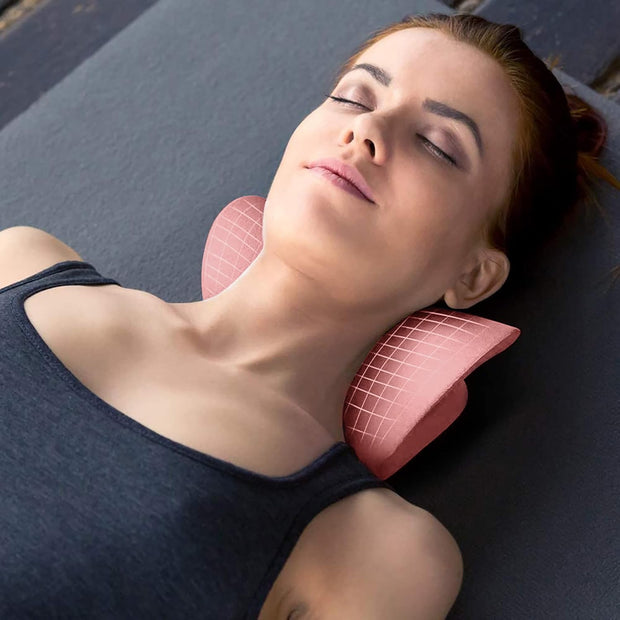 RESTCLOUD Neck and Shoulder Relaxer, Cervical Traction Device for TMJ Pain Relief and Cervical Spine Alignment, Chiropractic Pillow Neck Stretcher (Blue)