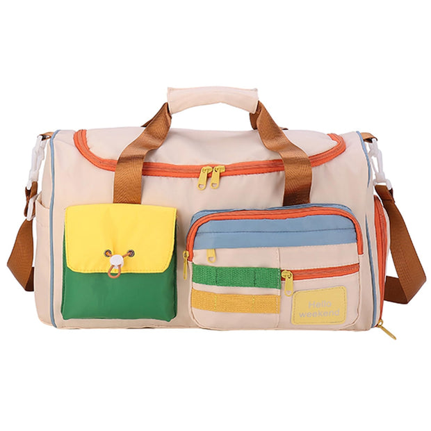 Small Gym Bag for Women, Travel Duffle Bag Carry On Weekender Bag with Shoe Compartment