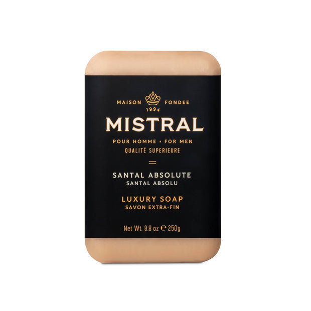Mistral Cedarwood Marine Luxury Bar Soap for Men | Men’s Natural Soap Bar | Paraben, Phthalates Free | Moisturizing & Triple-Milled Natural Soap for Men - Made in France | Large, 8.8 oz