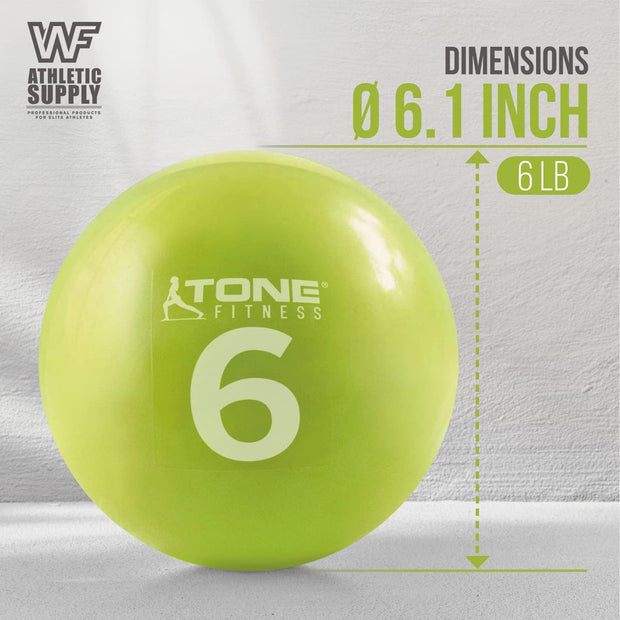 WF Athletic Supply Weighted Toning Ball, Soft Weighted Exercise Ball, Soft Medicine Balls for Exercise, Yoga, Pilates & Physical Therapy, 6, 8, 10 LB, Option Available in Single, Pair & Set with Rack