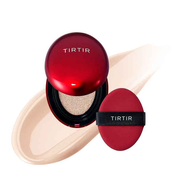 TIRTIR Mask Fit Red Cushion Foundation | Full coverage, Weightless, Skin fit, Satin Glow Finish, Korean Makeup, beauty, Tattoo cover up, Buildable (#29N Natural Beige, 0.63 Fl Oz)