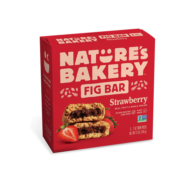 Nature’s Bakery Whole Wheat Fig Bars, Blueberry, Real Fruit, Vegan, Non-GMO, Snack bar, 6 Count (Pack of 6)