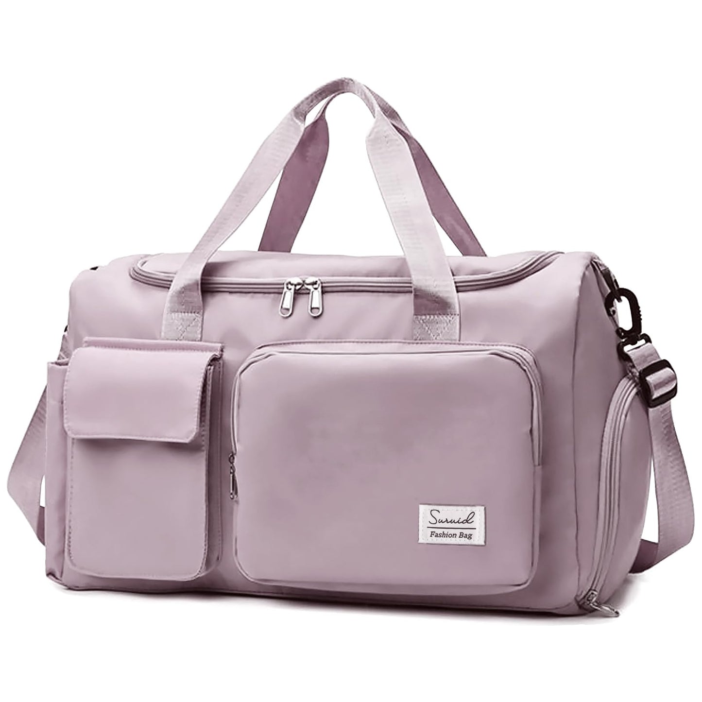 Travel Yoga Duffel Bag with Shoes Compartment Sports Gym Handbag with Dry Wet Separated Pocket for Training Men and Women, Overnight /Weekender Bag - Pink