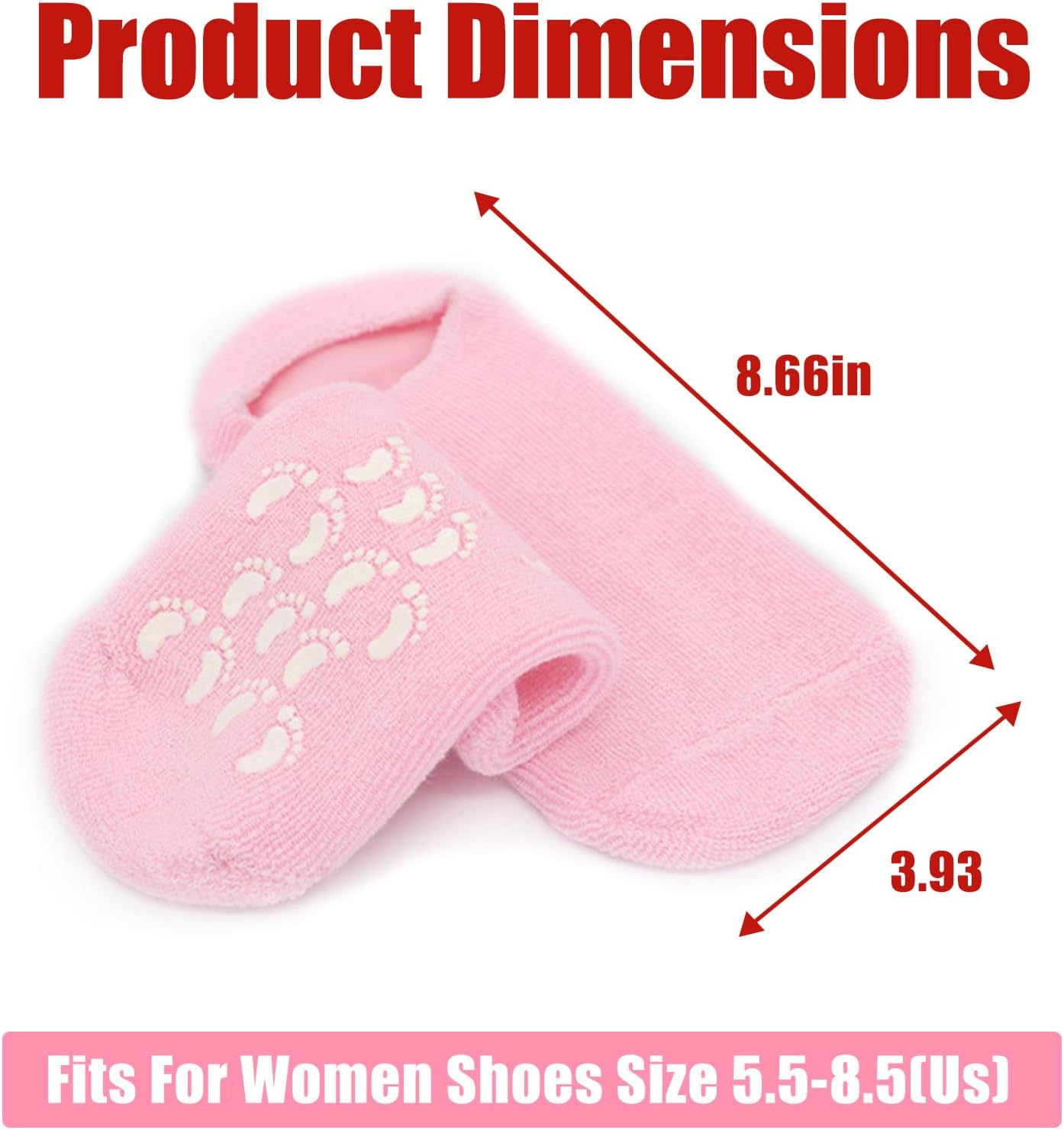 2Pairs Moisturizing Socks - Silicone Socks for Dry Cracked Feet Women - Gel Socks for Dry Cracked Feet Women - Lotion Socks for Repairing and Softening Dry Cracked Feet Skins