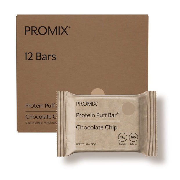 ProMix Nutrition Protein Puff Bars - Variety Pack - Vanilla, Chocolate, Strawberry, Blueberry - Marshmallow Crispy Treat - High Protein & Low Calorie - 12 Bars