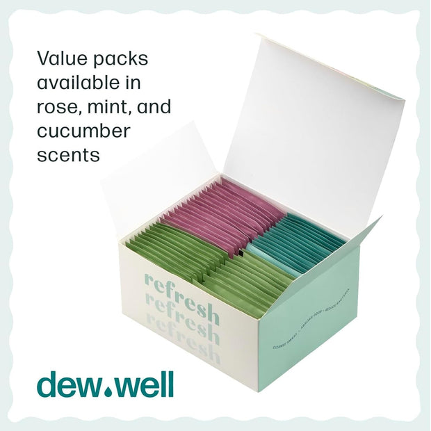 Refresh Deodorant Wipes - A Fresh Start When You’re On the Go - Aluminum, Paraben, and Sulfate Free - Variety Pack (Mint, Rose, and Cucumber) - 50 Individually Wrapped Wipes
