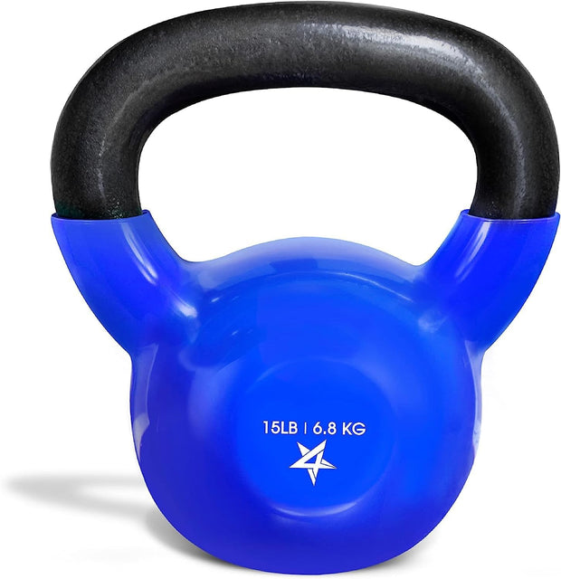 Yes4All 5-100 LB Kettlebells Vinyl Coated Cast Iron for Dumbbell Weights Exercises, Gym, Fitness, Full Body Workout Equipment Push up, Grip and Strength Training