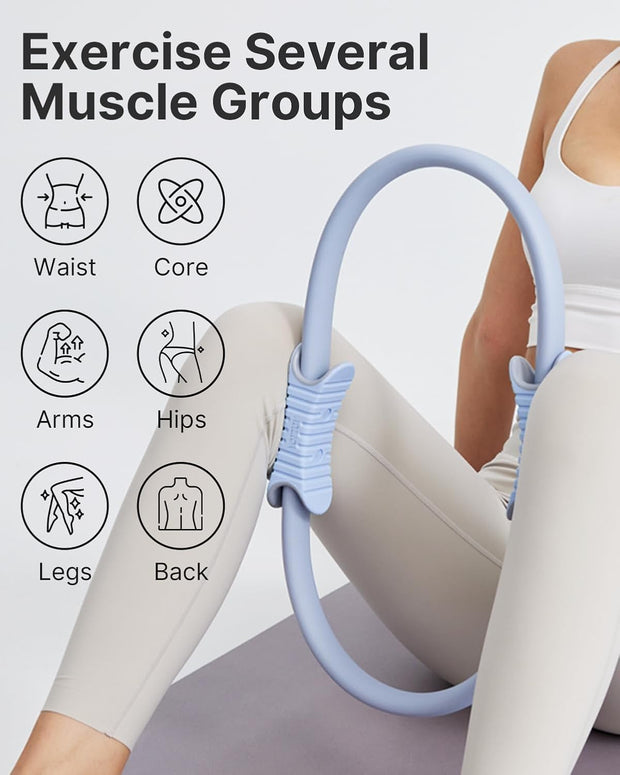 YOTTOY Pilates Ring,15 Inch Magic Circle Ring for Women Thighs,Core and Arms,Exercise Ring Pilates Equipment for Home Workout & Yoga Equipment