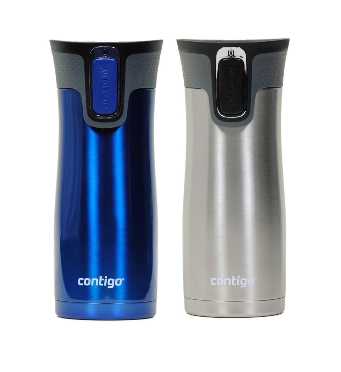 Contigo West Loop Stainless Steel Travel Mug with AUTOSEAL Lid, 16oz., Stainless Steel/Black