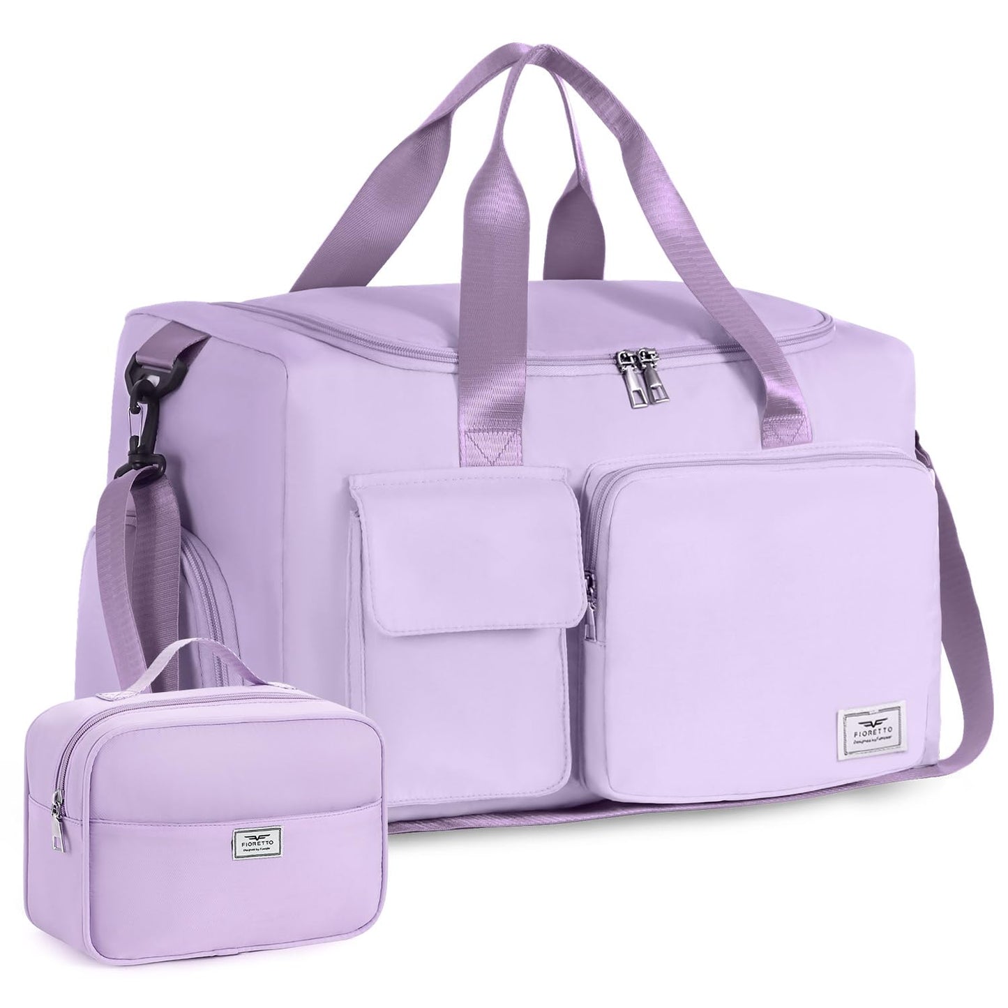 FIORETTO Women's Gym Duffle Bag with Shoes Compartment, 37L Capacity, Ideal for Travel, Gym, Sports, Duffel, Weekender