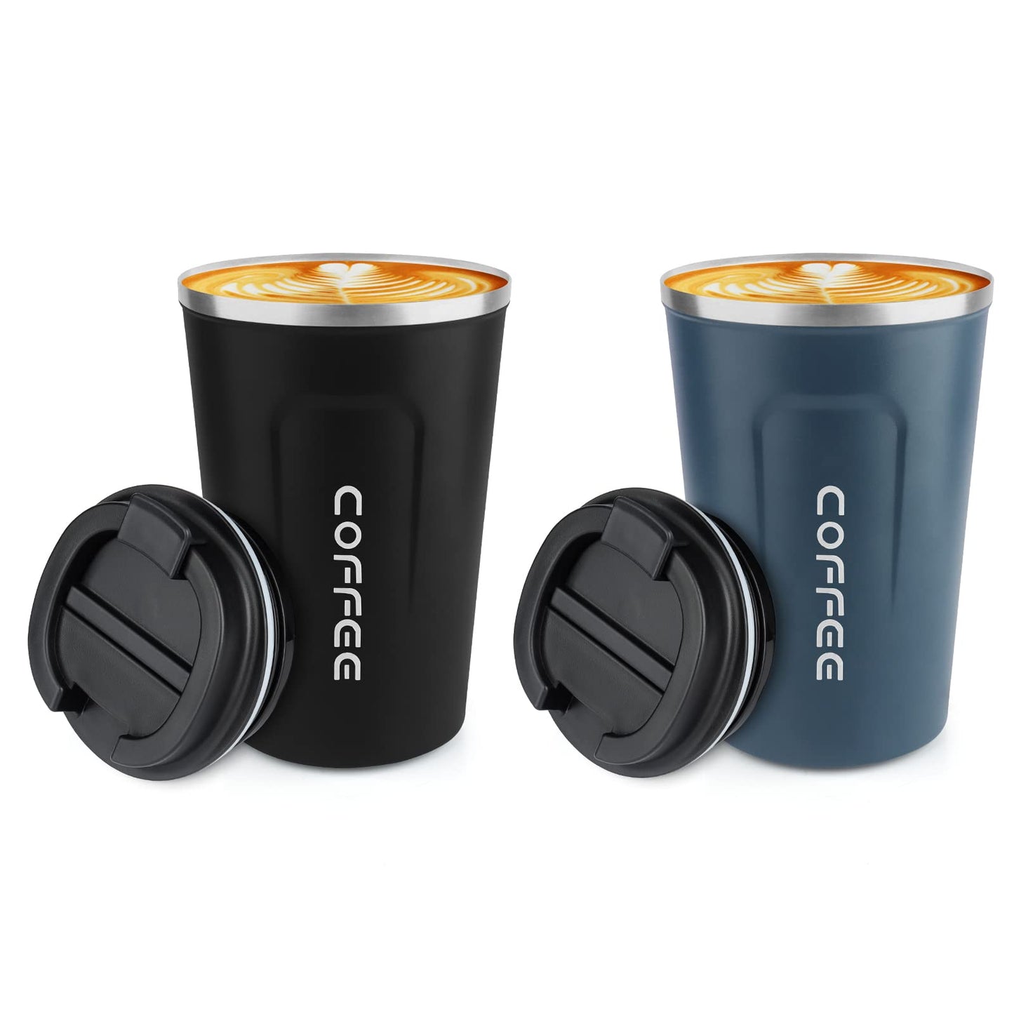 12 oz Stainless Steel Vacuum Insulated Tumbler - Coffee Travel Mug Spill Proof with Lid - Thermos Cup for Keep Hot/Ice Coffee,Tea and Beer (Green)