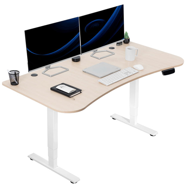 VIVO Electric 63 x 32 in Standing Desk, Memory Height Adjustment, 176 lb Frame Support, 2E Series, Black Top Black Frame, DESK-KIT-2E1B
