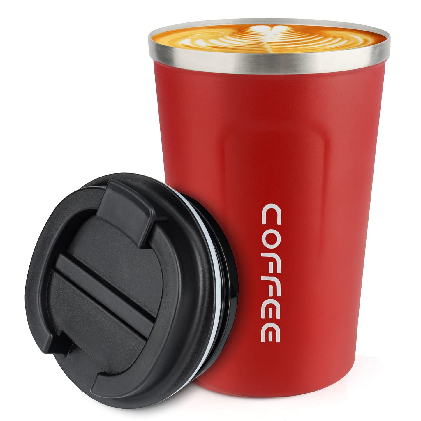 12 oz Stainless Steel Vacuum Insulated Tumbler - Coffee Travel Mug Spill Proof with Lid - Thermos Cup for Keep Hot/Ice Coffee,Tea and Beer (Green)