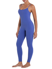 Sunzel Workout Jumpsuits for Women Adjustable Spaghetti Strap Leggings Bodysuit Square Neck Sleeveless One Piece Yoga Unitard