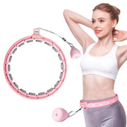 Smart Silent Weighted Hula Circle for Adults - Adjustable 30-50 Inch Exercise Hoop for Women's Weight Loss & Workout - Detachable Fitness Ring with Massage Balls, Belly Fat Burner Equipment