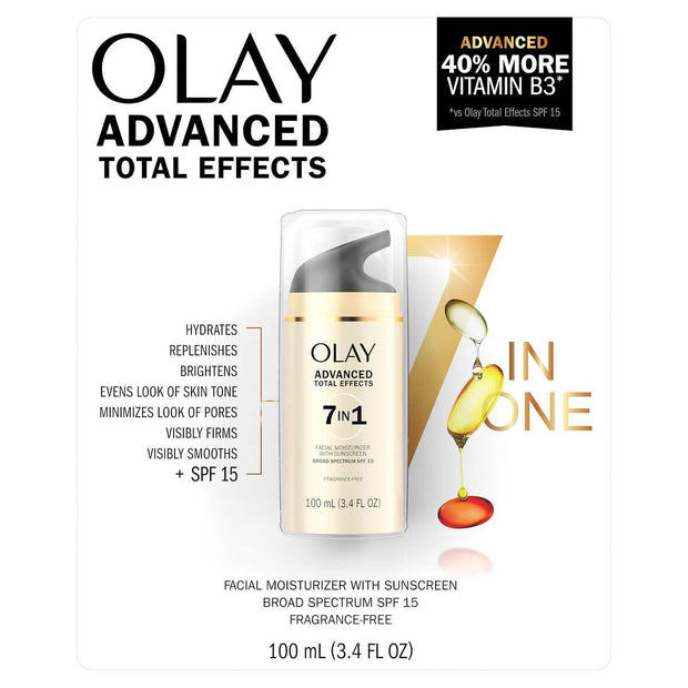 Olay Advanced Total Effects SPF15 Moisturizer, 3.4 fl oz