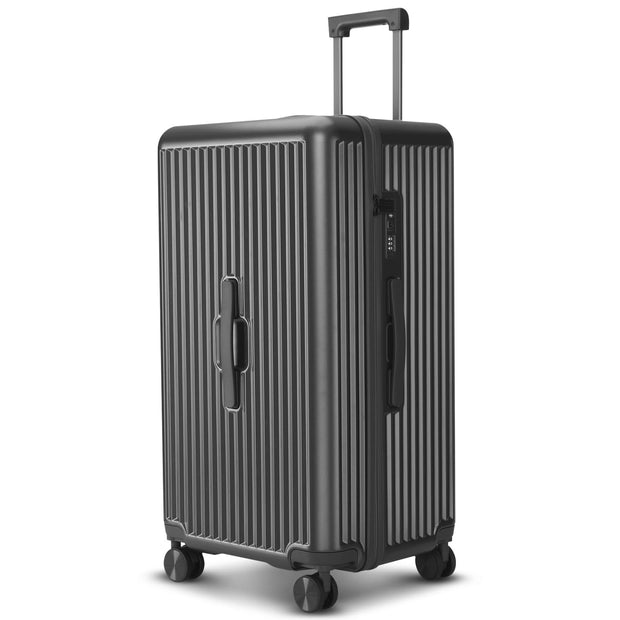 Trunk Luggage, 28 Inch Checked Luggage with Spinner Wheels, Lightweight PC Hard Shell Large Suitcase with TSA Lock, Removable Dividers (Black, 1PC)