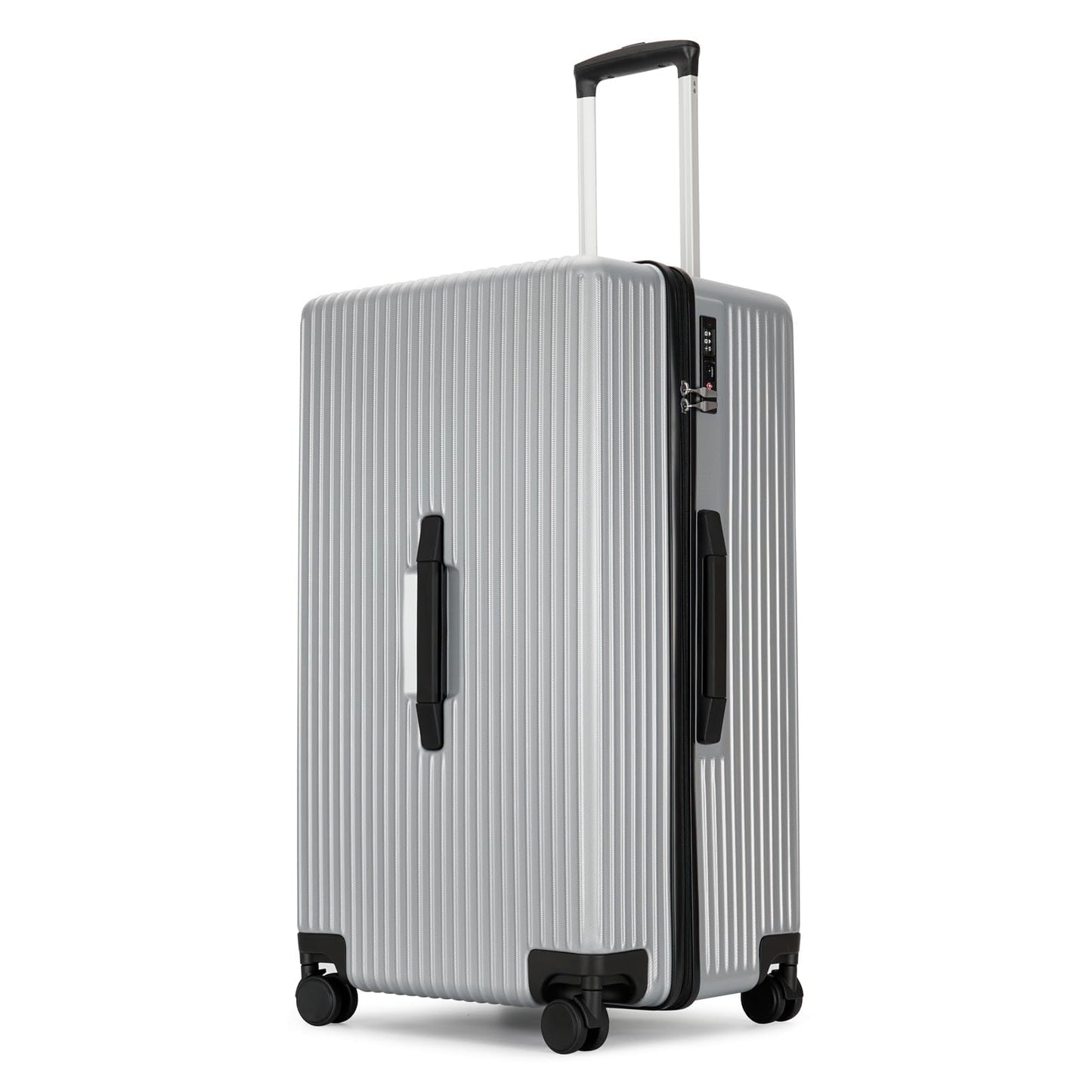 GinzaTravel Trunk Luggage, 28 Inch Luggage with Spinner Wheels, Scratch resistant texture Lightweight PC material with TSA Lock (Wine Red)