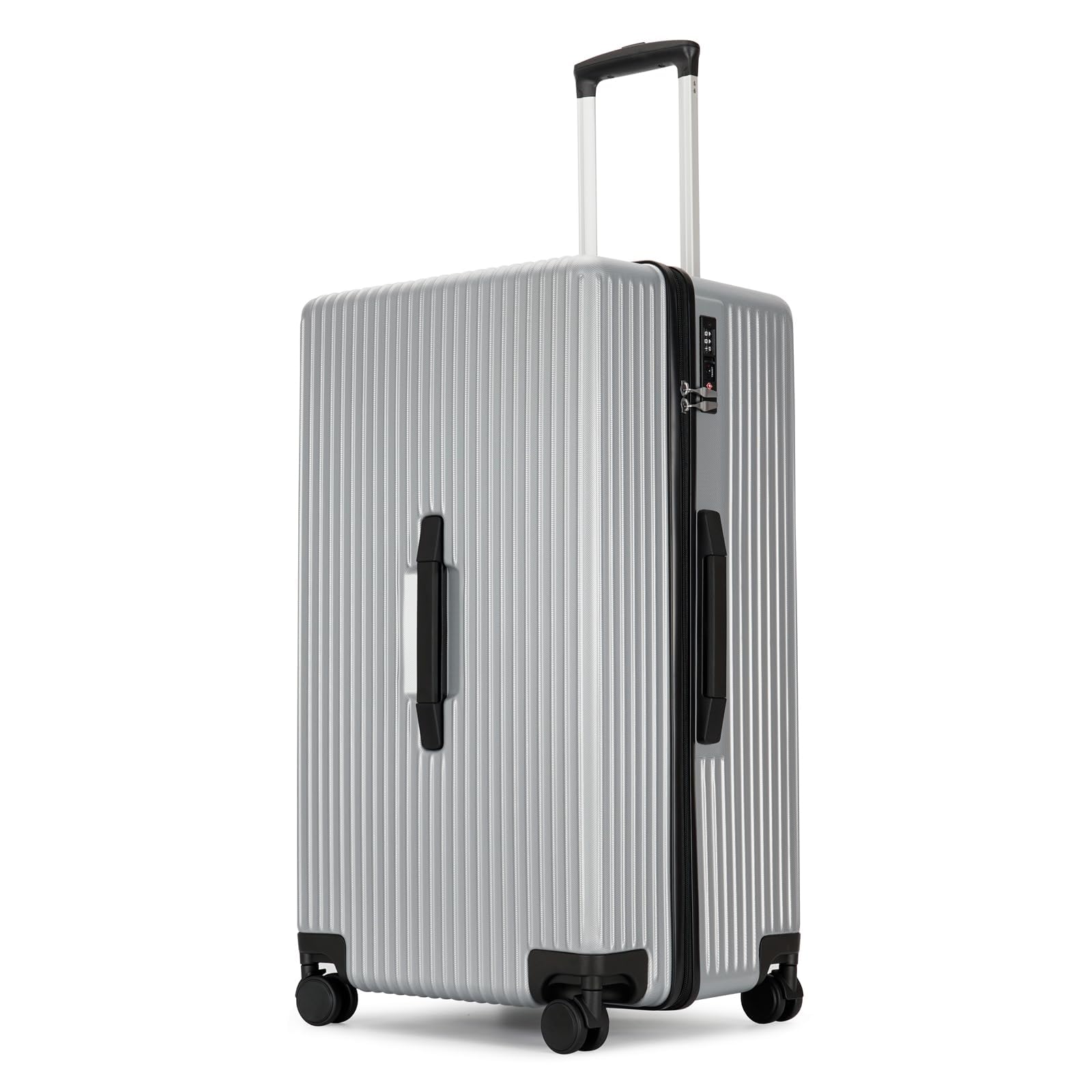 GinzaTravel Trunk Luggage, 28 Inch Luggage with Spinner Wheels, Scratch resistant texture Lightweight PC material with TSA Lock (Wine Red)