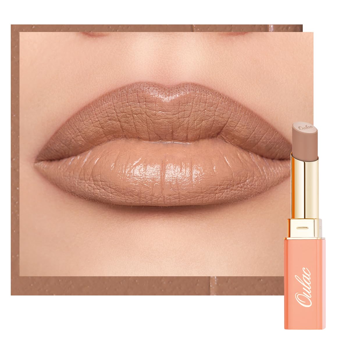 Oulac Beige Lipsticks for Women, Pale Nude Matte Lip Base, Full Coverage Lip Color, Satin Matte Finish, Cream Texture, Hydrating, Infused with Hyaluronic Acid, Vegan & Clean Beauty 4g SG01 Bare