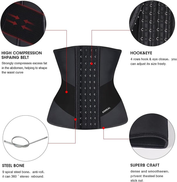 KIMIKAL Women Waist Trainer Corset Belt: Under Clothes Sport Tummy Control Long Torso Shapewear
