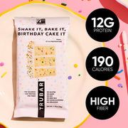 TRUBAR Vegan Protein Bar, Shake it Bake it Birthday Cake it, Gluten Free, Plant Based Protein, Dairy Free, Non GMO, Soy Free, No Sugar Alcohols, 12G Protein, 12G Fiber, 23G Carb, On the Go Snack Bars, 12 ct