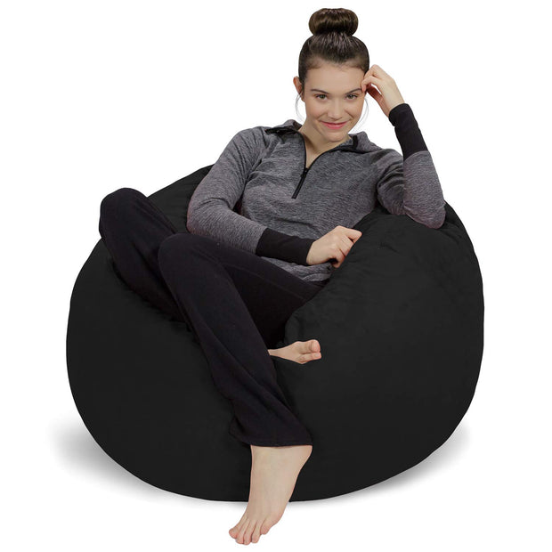 Sofa Sack Bean Bag Chair - Plush, Ultra Soft - Memory Foam Bean Bag Chair with Microsuede Cover - Stuffed Foam Filled Furniture and Accessories for Dorm Room 3 Feet - Charcoal