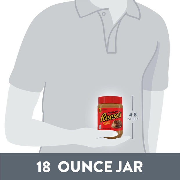 REESE'S Creamy Peanut Butter Spread Jar, 18 oz