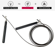 Speed Skipping Rope Adjustable Jumping Rope with Aluminium Alloy Handle and Ball Bearing Tangle-Free Exercise Rope for Home Exercise & Slim Body , Cross Fit Training, Fitness, Exercis Ideal for Aerobic Exercise