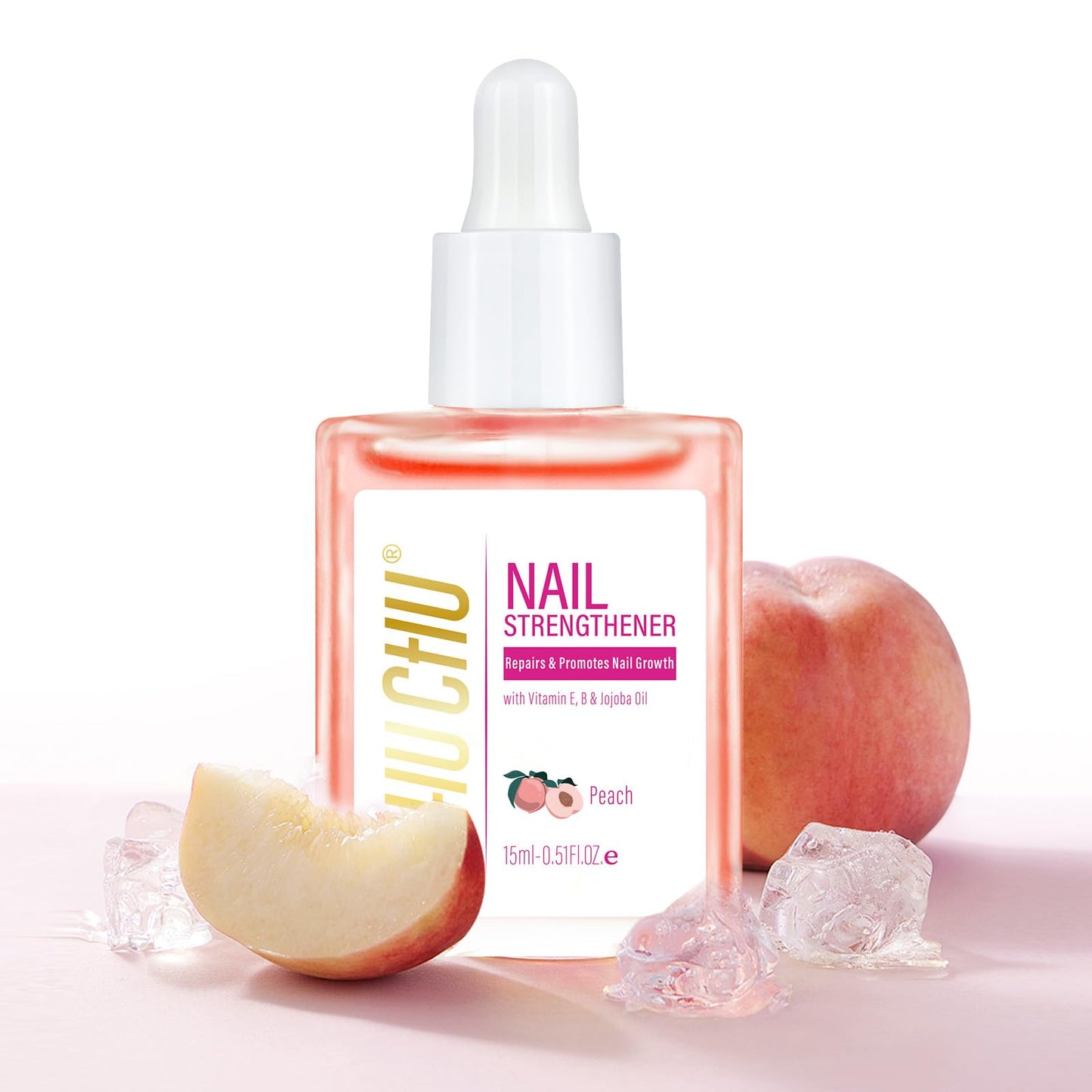 CHUCHU Nail Growth and Strengthener Oil for Cuticle - Pineapple Scent Cuticle Oil Repair Moisturizing Treatment - Natural Jojoba Vitamin B & E Nail Oil for Dry Cracked Nails