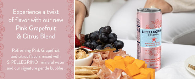 S.Pellegrino Essenza Flavored Mineral Water, 4 Flavor Variety Pack 11.15 Fl Oz. Cans (12 Pack)