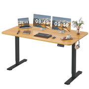 Furmax Electric Height Adjustable Standing Desk Large 55 x 24 Inches Sit Stand Up Desk Home Office Computer Desk Memory Preset with T-Shaped Metal Bracket, Black