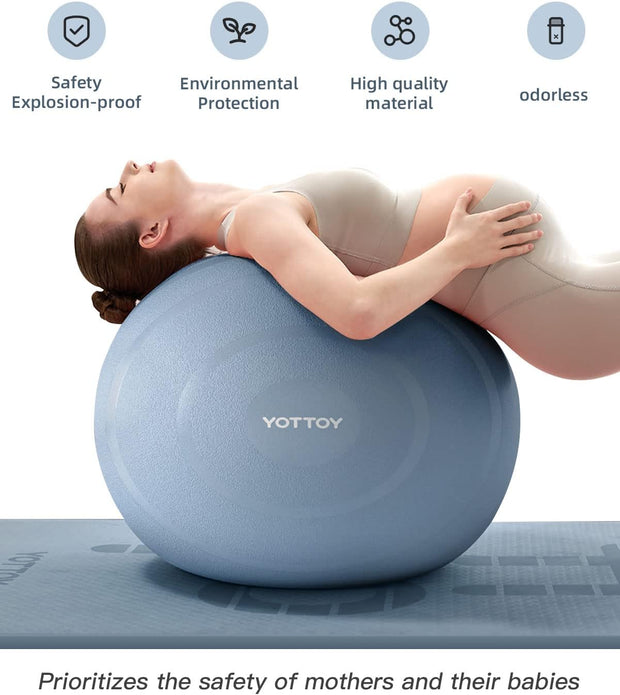 YOTTOY Anti-Burst Exercise Ball for Working Out, Yoga & Pregnancy, Extra Thick Workout Ball for Physical Therapy & Fitness