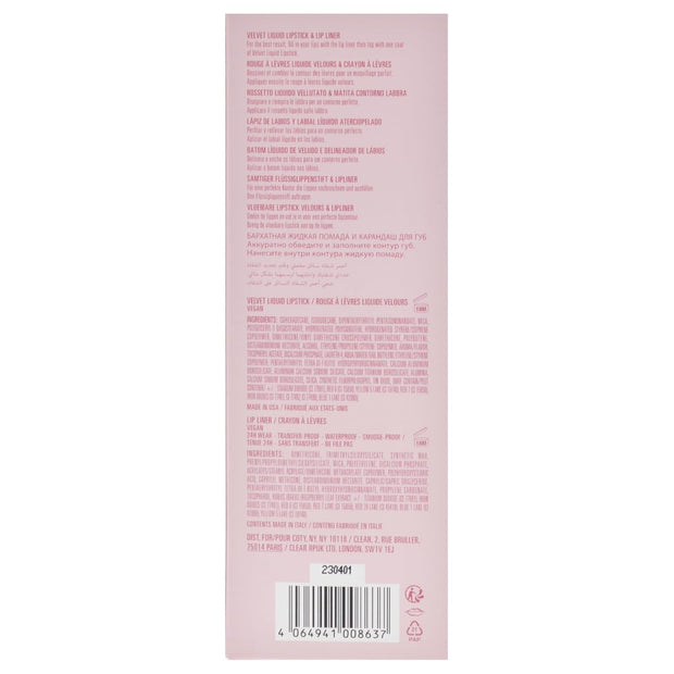 Velvet Lip Kit - 203 Party Girl by Kylie Cosmetics for Women - 2 Pc 0.10oz Velvet Liquid Lipstick, 0.039oz Lip Liner