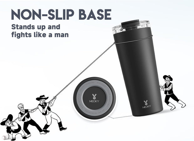 Meoky 24 oz Travel Coffee Mug with Leak-proof Lid, Stainless Steel Insulated Coffee Tumbler, Keeps Hot for 8 Hours or Cold for 24 Hours, Fits in Car Cup Holder (Night)