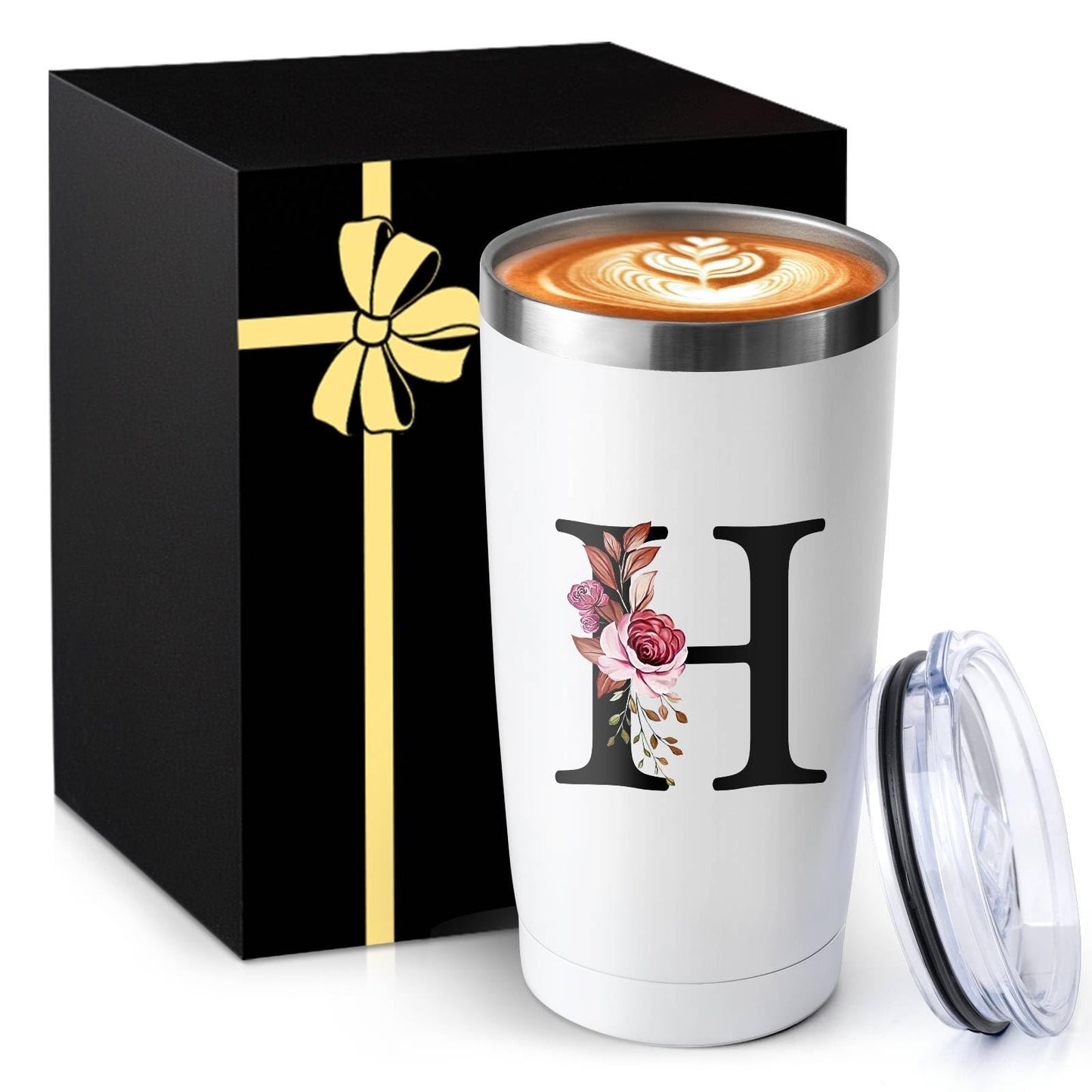 20 Oz Insulated Coffee Cup with Lid Car Tumbler Travel Mug Women Wife Husband Happy Birthday Wedding Romantic Gift Best Cool Day Personalized Unique Special Cute Custom Christmas Xmas Valentines Ideal
