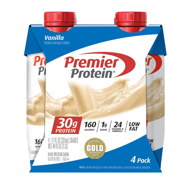 Premier Protein 30g Shakes Strawberries Cream 11 Fluid Ounces, Strawberry Shake, 44 Fl Oz, (Pack of 4)