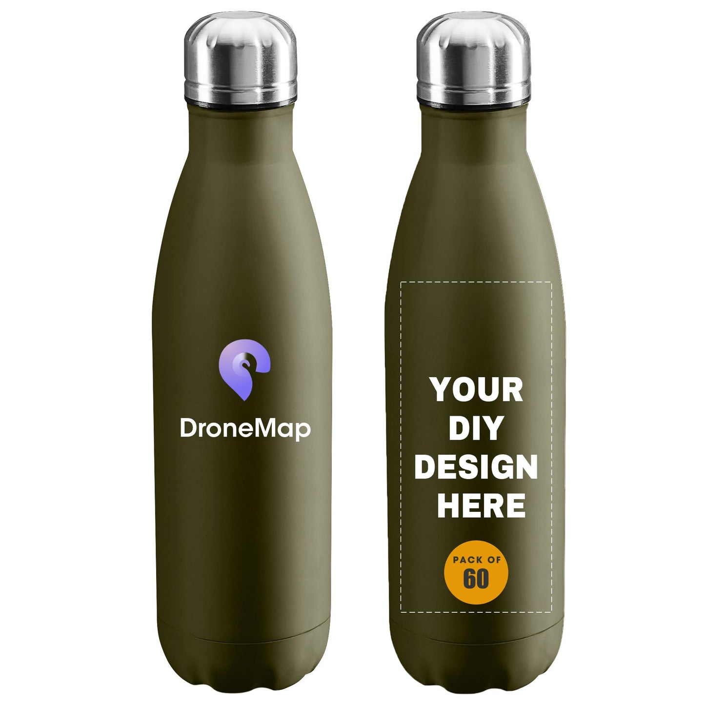 Personalized Custom Water Bottles Print in USA 17oz 12 Pcs Stainless Steel Double Wall Insulated Leakproof Cups With Colorful Text Logo for Sports Outdoors