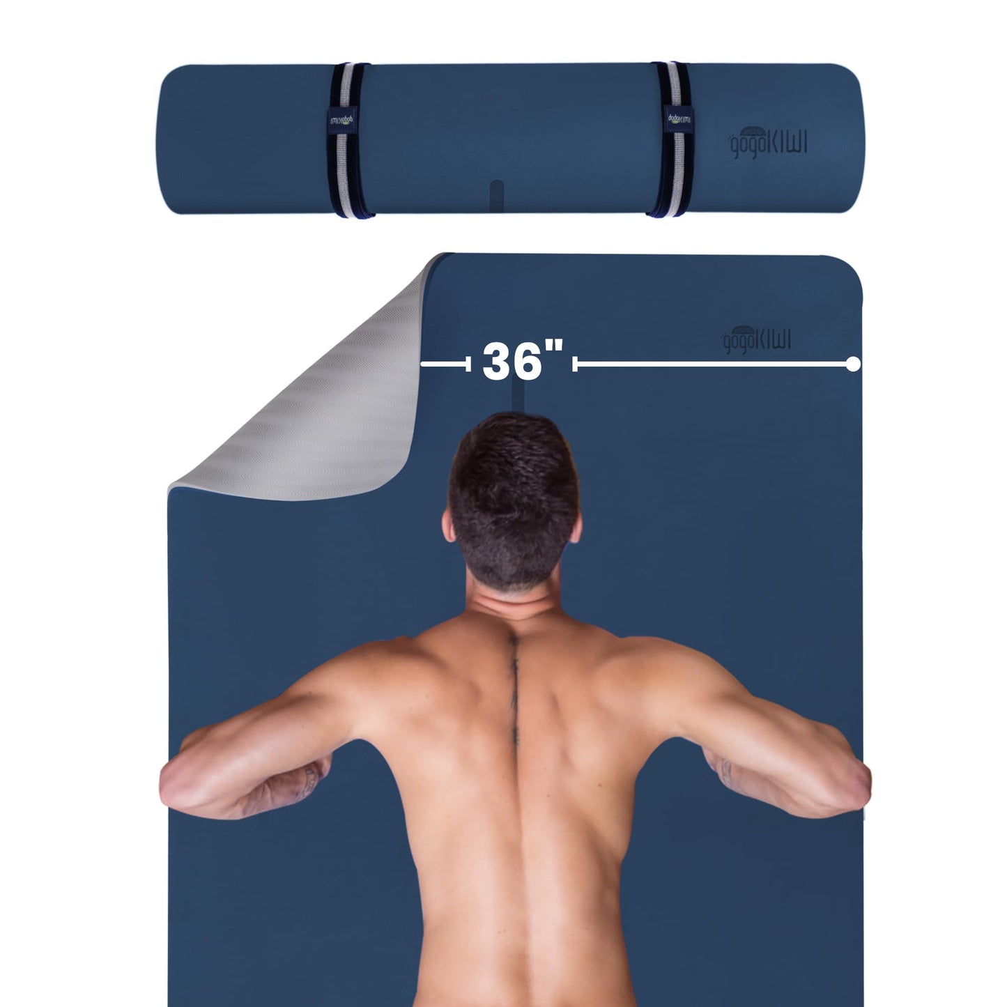 Extra Wide Yoga Mat for Men Women (72"L x 36"W) Non Slip Fitness & Exercise Mat with Alignment Marks for Yoga, Pilates, Floor Workouts
