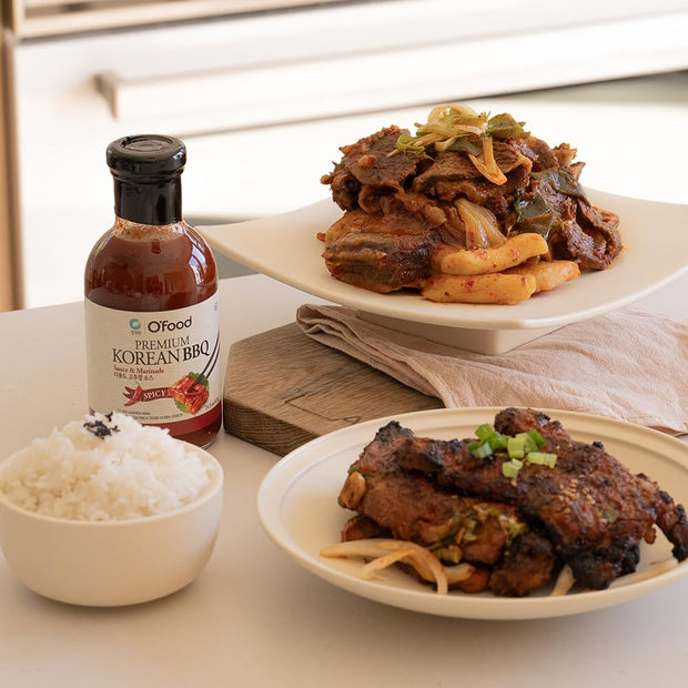 O'Food Premium Korean BBQ Sauce, Bulgogi Galbi(Kalbi) KBBQ Marinade, 14.5 oz - No MSG, No Corn Syrup, Perfect for Wings, Chicken, Beef, Pork, Seafood, Noodles